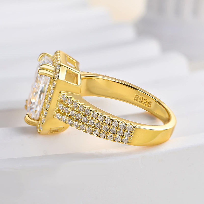 Sparkle Split Shank Halo Radiant Cut Engagement Ring