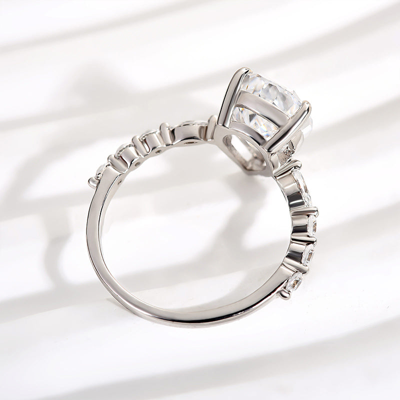Sparkle Pear Cut Sona Simulated Diamond Engagement Ring In Sterling Silver