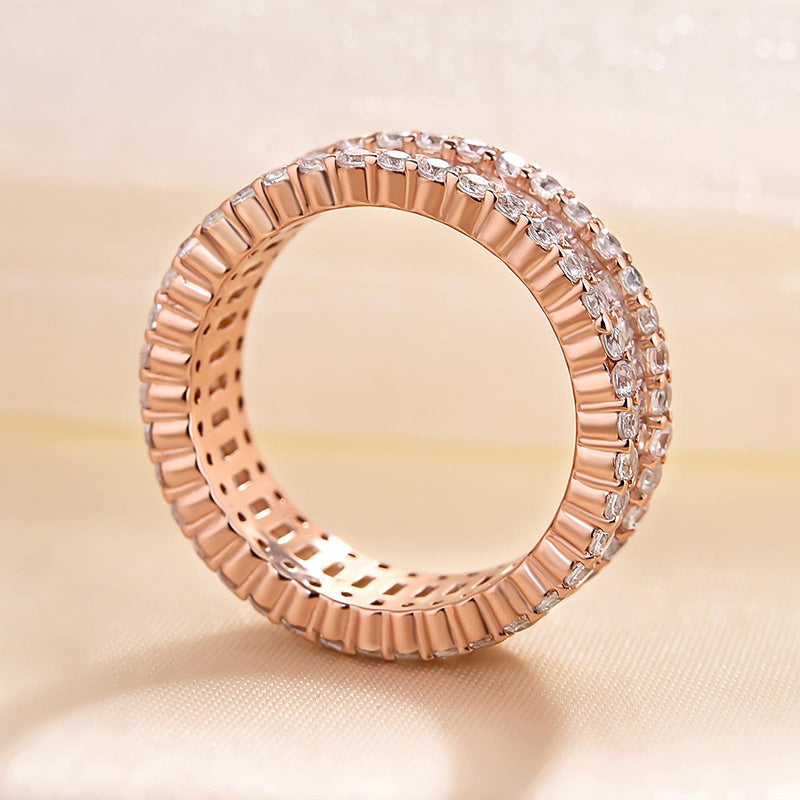 Stunning Emerald Cut Women's Wedding Band In Sterling Silver