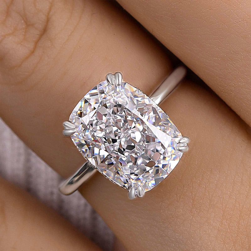 Sparkle7.0Ct Elongated Cushion Cut Engagement Ring