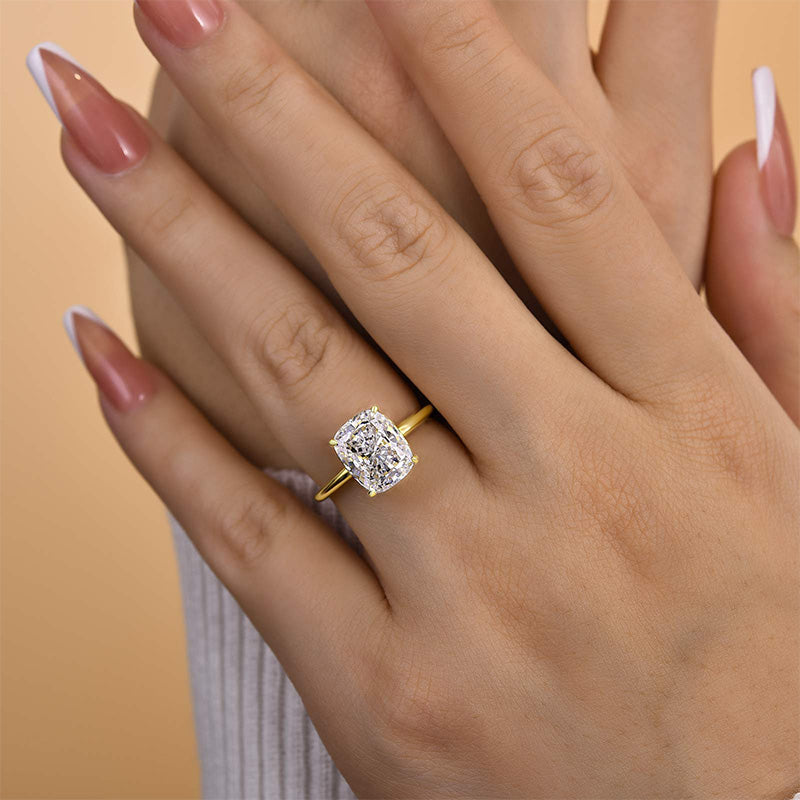 Ahabobo Excellent 4.0 Ct Cushion Cut Engagement Ring
