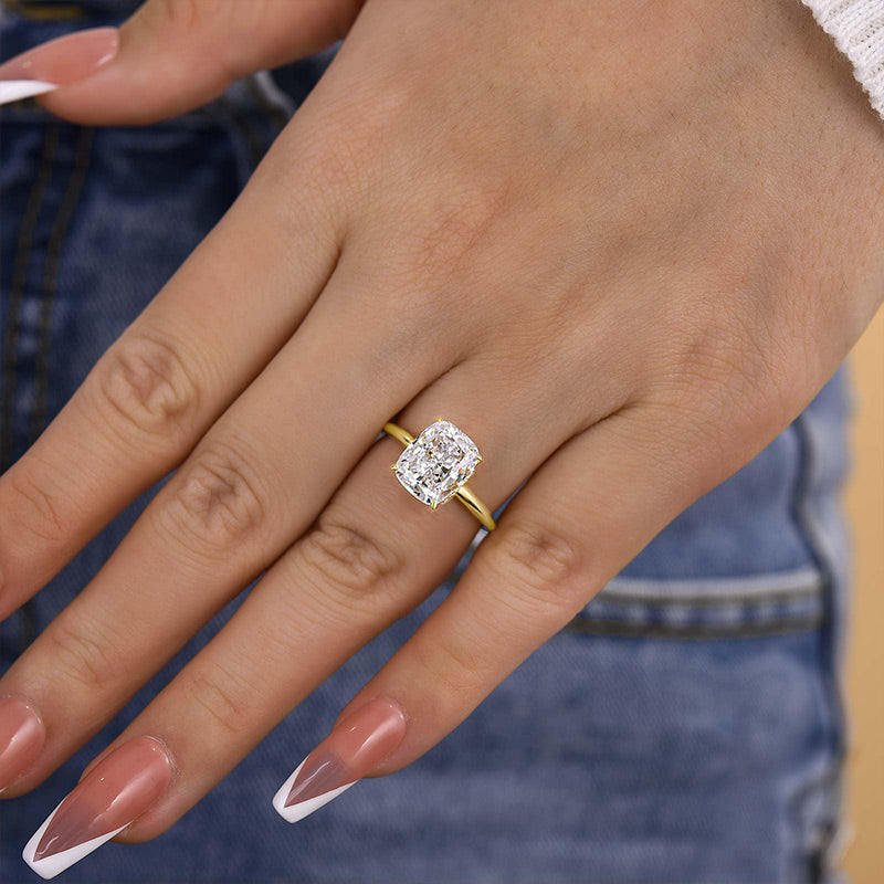 Ahabobo Excellent 4.0 Ct Cushion Cut Engagement Ring