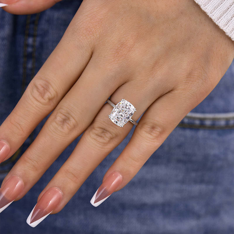 Sparkle7.0Ct Elongated Cushion Cut Engagement Ring