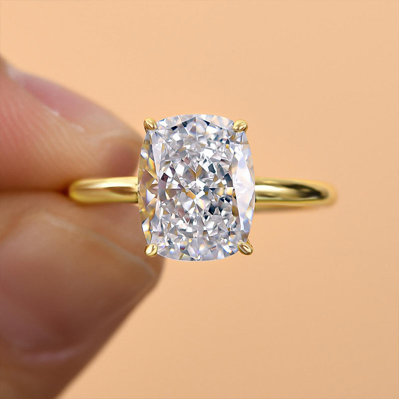 Lovely Yellow Gold Cushion Cut Engagement Ring