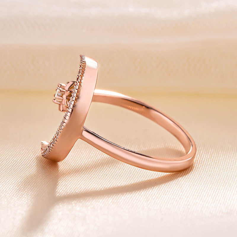 Crescent Moon & Star Adjustable Open Ring