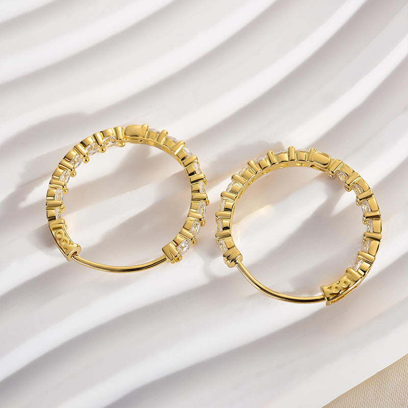 2.8CT Unique Hoop Earrings In Sterling Silver