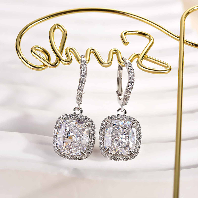 4.5Ct Special Halo Design Cushion Cut Women's Earrings