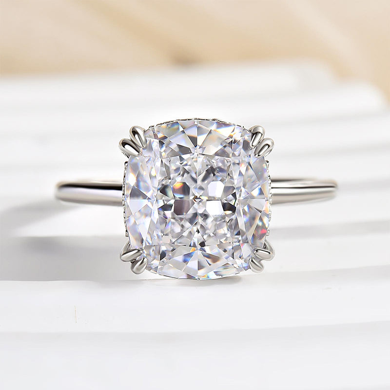 Ahabobo Stunning Cushion Cut Engagement Ring In Sterling Silver