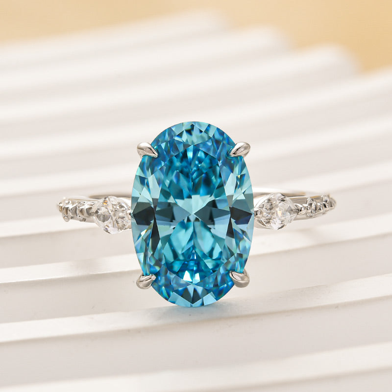Maxine Exquisite Blue Stone Oval Cut Travel Ring