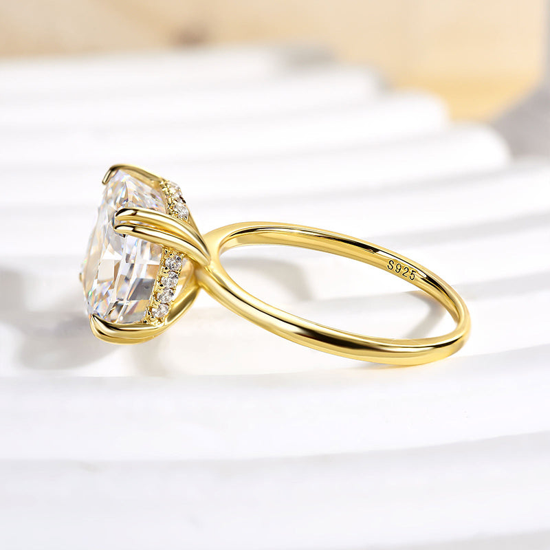 Ahabobo Stunning Cushion Cut Engagement Ring In Sterling Silver