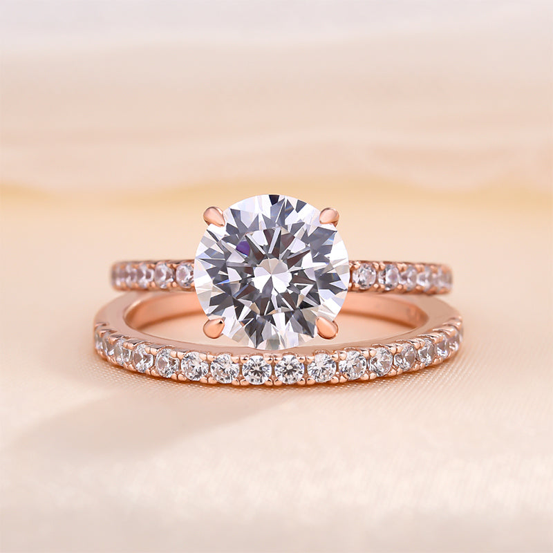 2.0Ct Classic Round Cut Wedding Ring Set In Sterling Silver