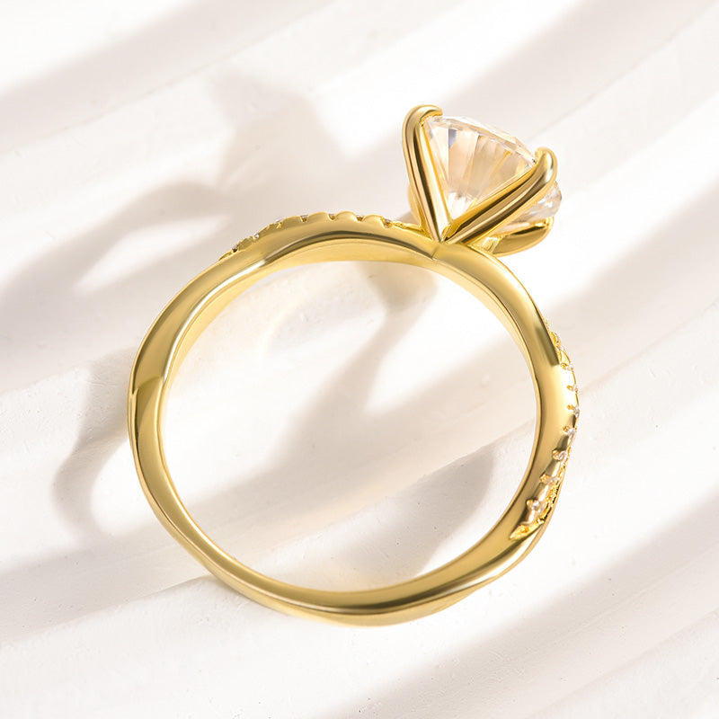 Ahabobo Twist 2.0 Carat Round Cut Engagement Ring For Her In Sterling Silver