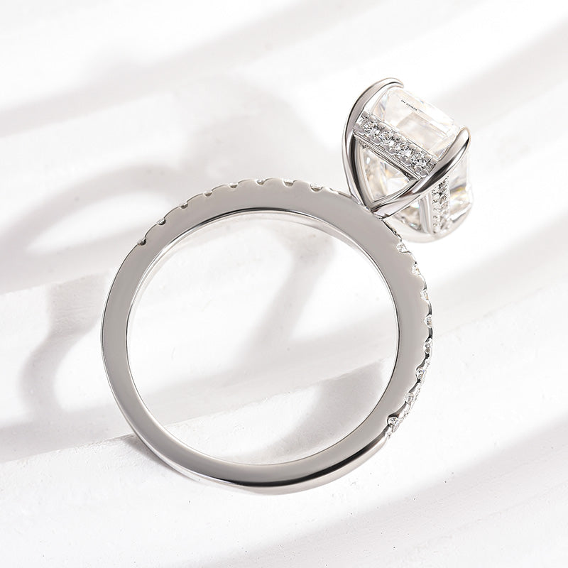 Ahabobo Moissanite 3.5 Carat Emerald Cut Engagement Ring
