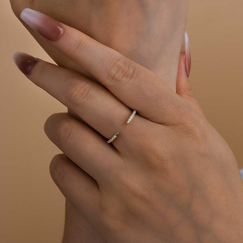 Ahabobo Unique Yellow Gold Open Wedding Band In Sterling Silver