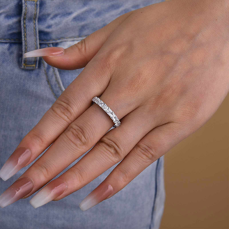 Ahabobo Gorgeous Radiant Cut Women's Wedding Band