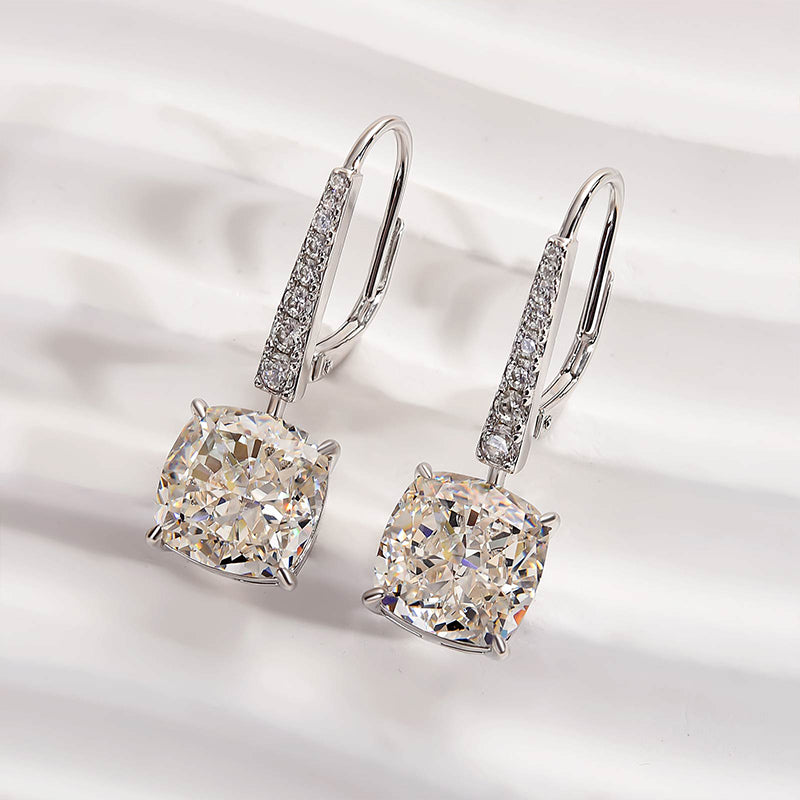 5.5Ct Exquisite Cushion Cut Women's Earrings In Sterling Silver