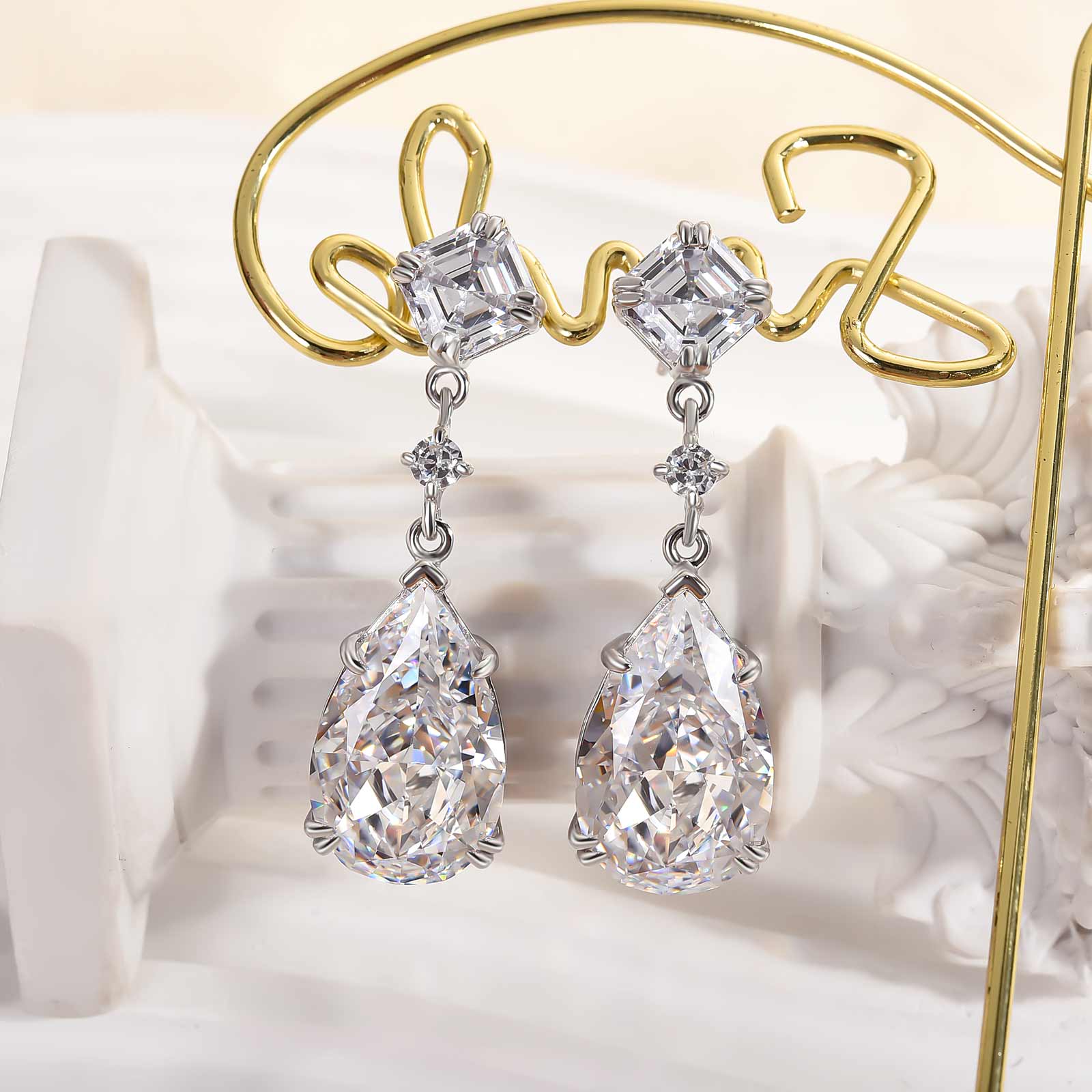 8.5Ct Precious Pear Cut Women's Earrings In Sterling Silver