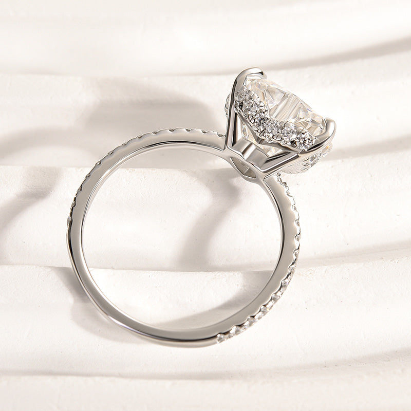 Ahabobo Moissanite 4.0 CT Heart Cut Engagement Ring For Women
