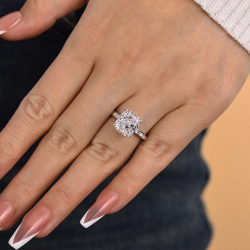 Honorable Crushed Ice Cushion Cut Engagement Ring
