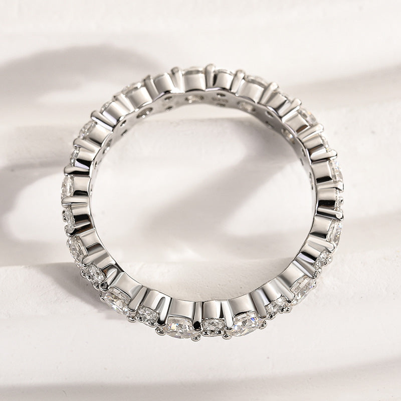 Ahabobo Moissanite 2.5 Ct Round Cut Full Wedding Band for Women