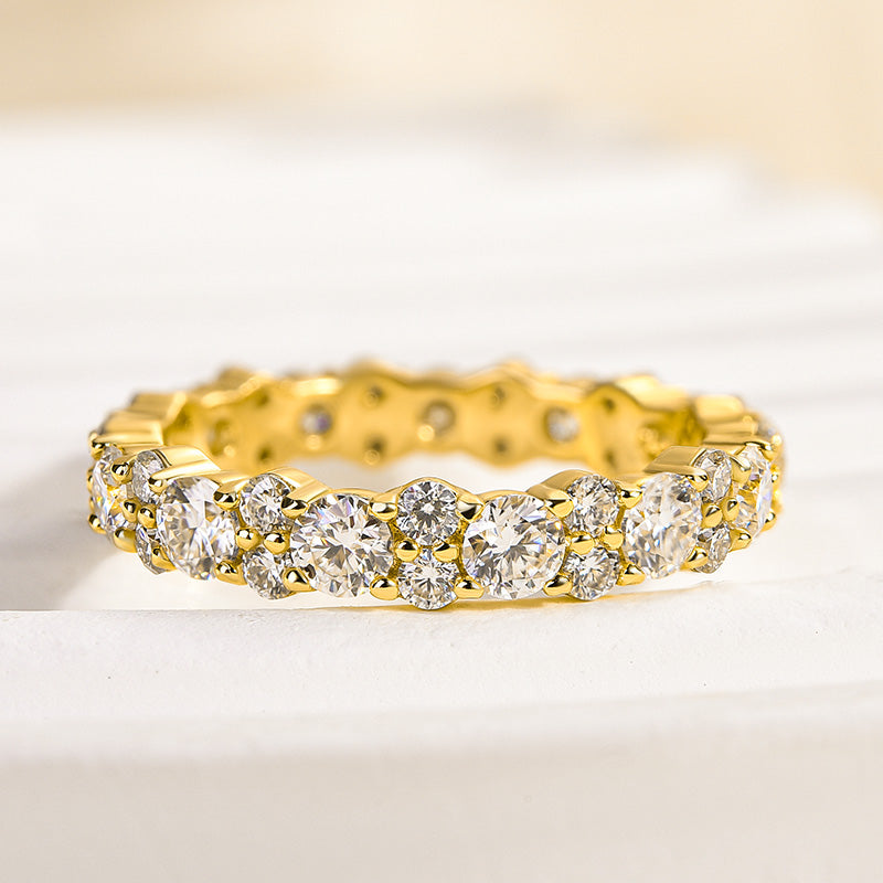 Elegant Round Cut Full Wedding Band for Women In Sterling Silver
