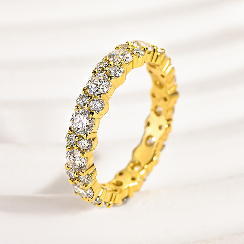Elegant Round Cut Full Wedding Band for Women In Sterling Silver