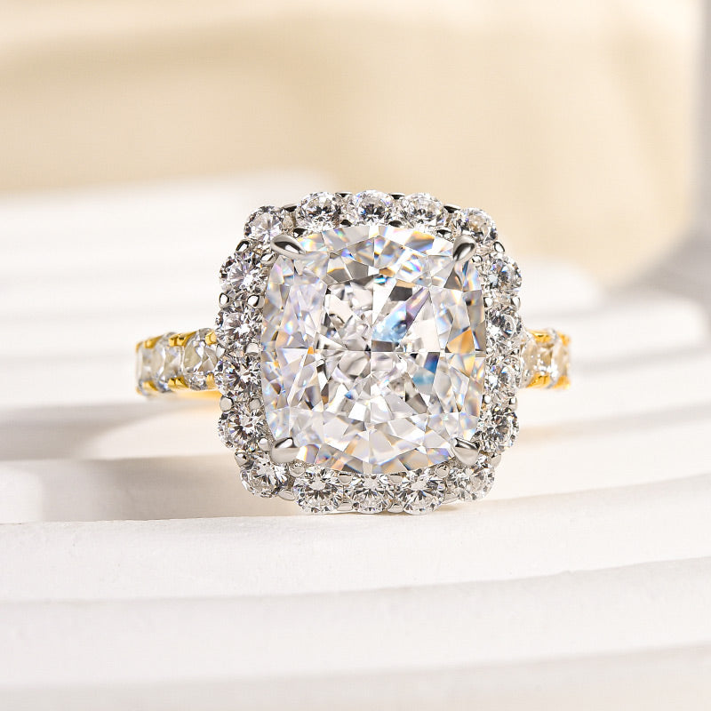 Maxine Two-Tone 6.0Ct Cushion Cut Engagement Ring