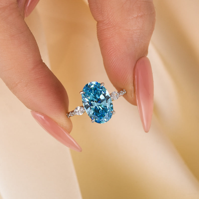 Maxine Exquisite Blue Stone Oval Cut Travel Ring