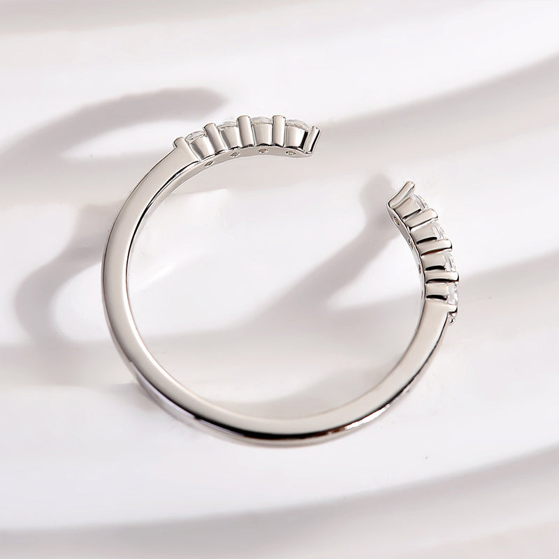 Unique Yellow Gold Open Wedding Band In Sterling Silver