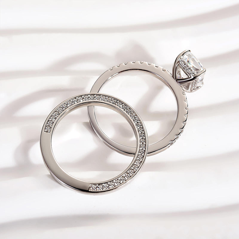 Ahabobo Gorgeous 2.0 Carat Radiant Cut Wedding Ring Set