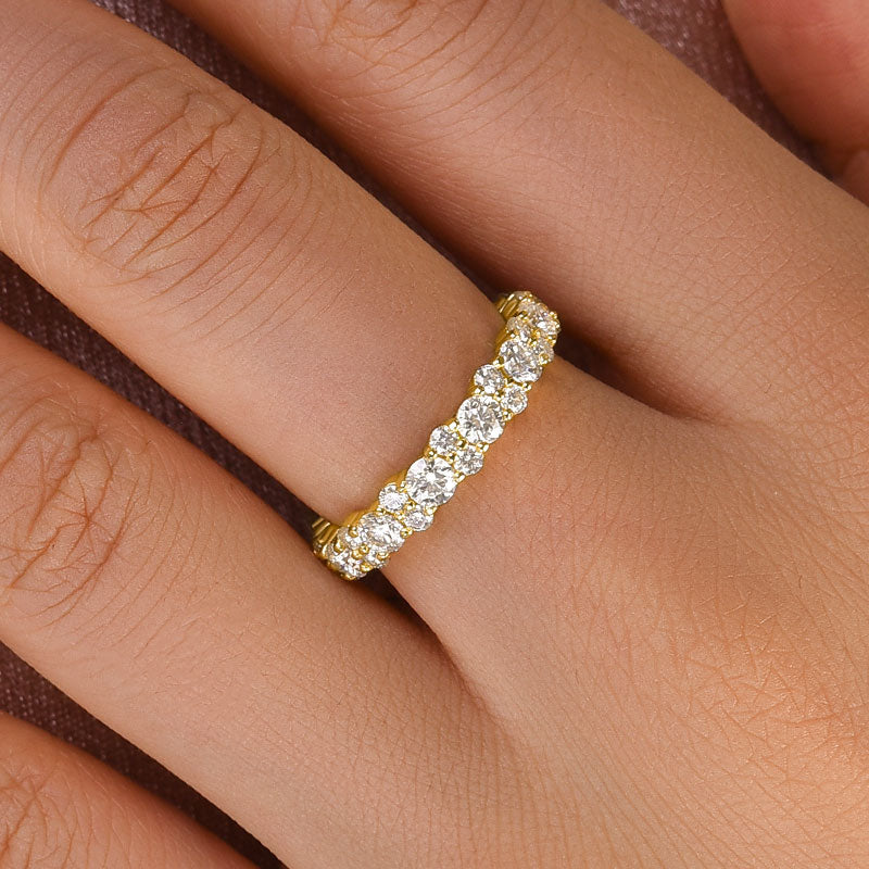 Ahabobo Moissanite 2.5 Ct Round Cut Full Wedding Band for Women
