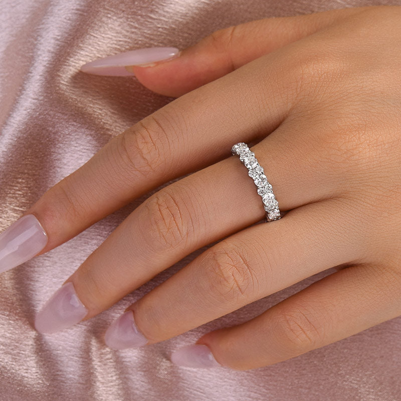 Ahabobo Moissanite 2.5 Ct Round Cut Full Wedding Band for Women