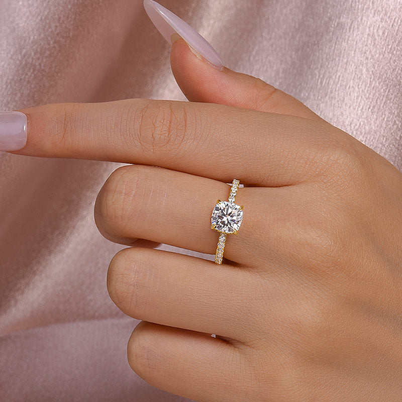Maxine Moissanite 2.0 Carat Cushion Cut Engagement Ring