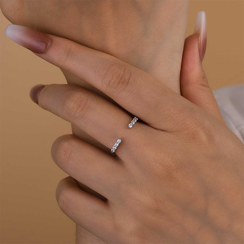 Unique Yellow Gold Open Wedding Band In Sterling Silver