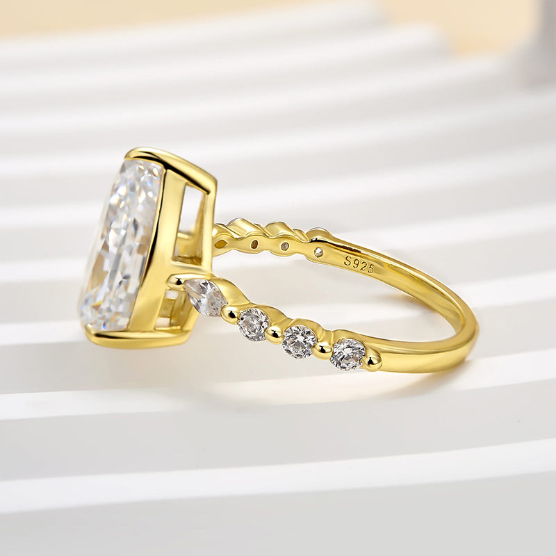 Sparkle Pear Cut Sona Simulated Diamond Engagement Ring In Sterling Silver