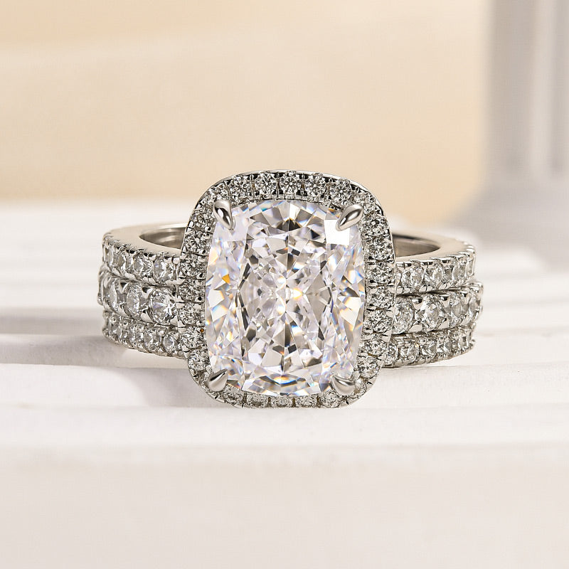 Ahabobo Classic Cushion Cut 3PC Women's Wedding Set