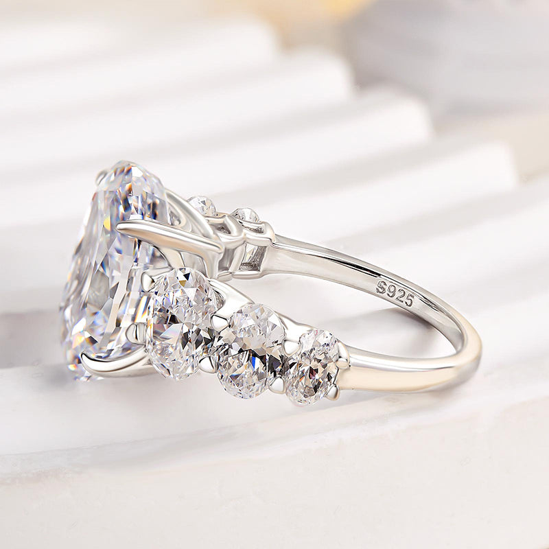 Luxury 6.5Ct Oval Cut Seven Stone Engagement Ring