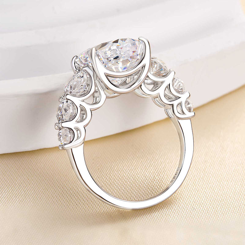 Luxury 6.5Ct Oval Cut Seven Stone Engagement Ring