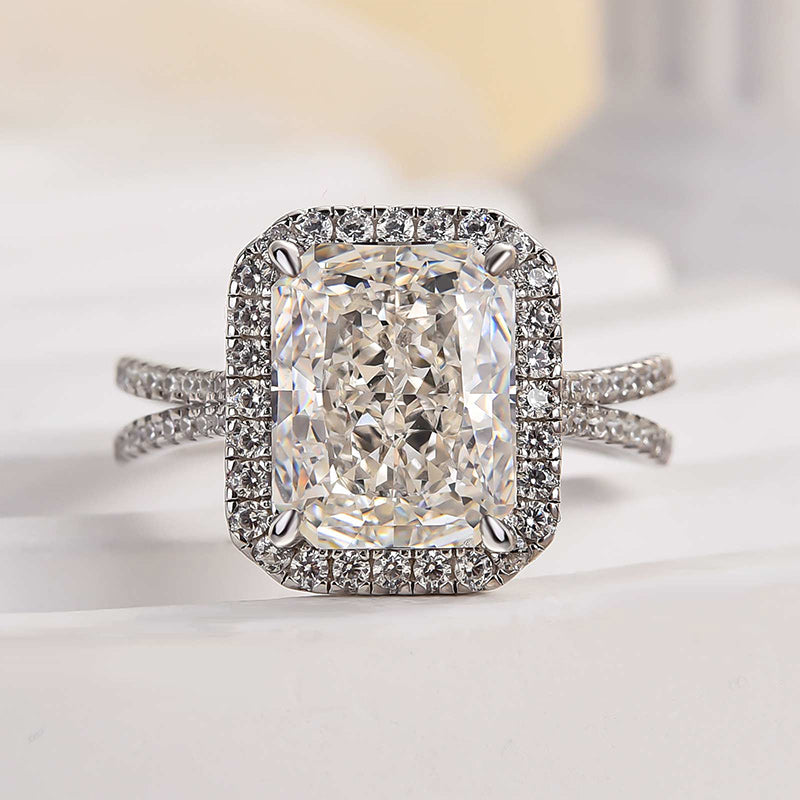 Noble Split Shank Halo Radiant Cut Engagement Ring