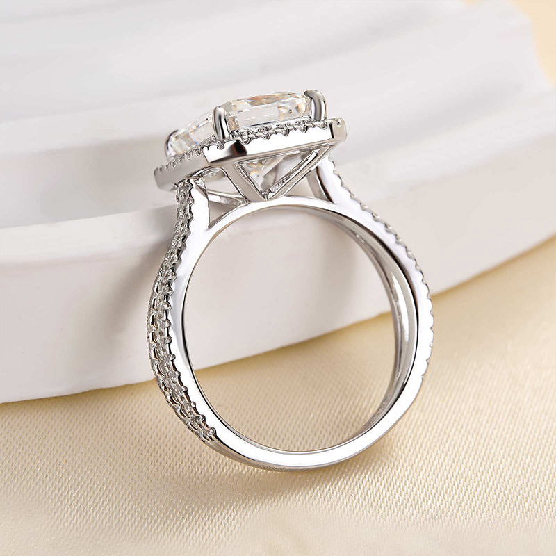 Noble Split Shank Halo Radiant Cut Engagement Ring