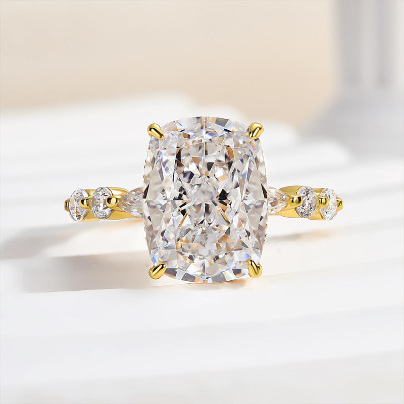 Honorable Yellow Gold Crushed Ice Cushion Cut Engagement Ring