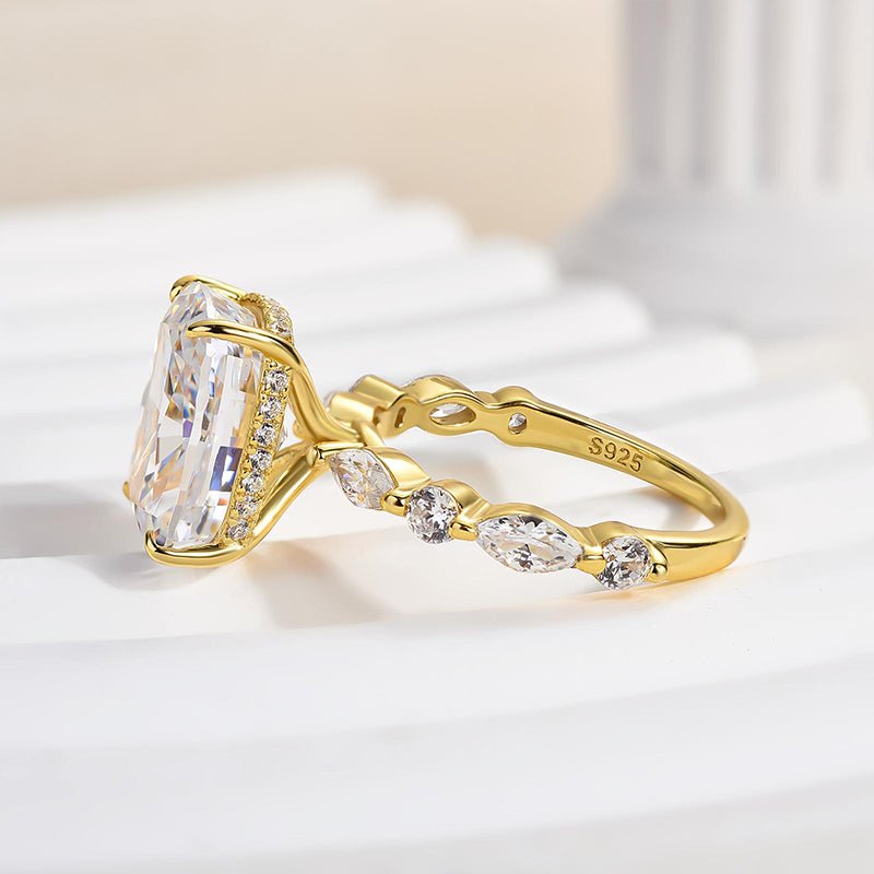 Honorable Yellow Gold Crushed Ice Cushion Cut Engagement Ring