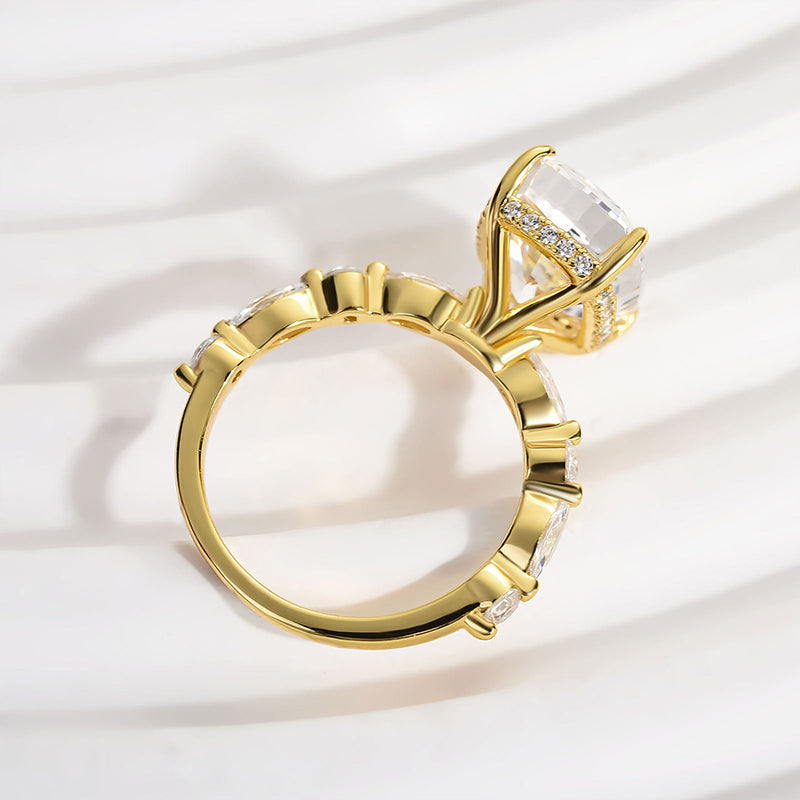 Honorable Yellow Gold Crushed Ice Cushion Cut Engagement Ring