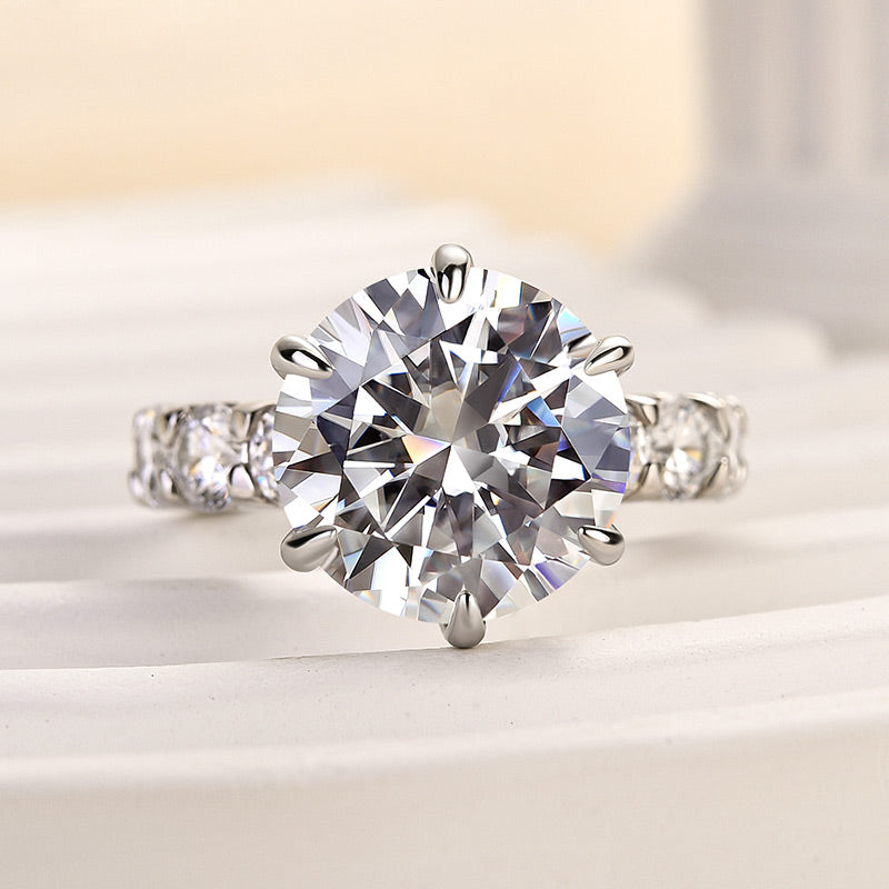 Ahabobo Unique 6 Prong 6.0Ct Round Cut Engagement Ring