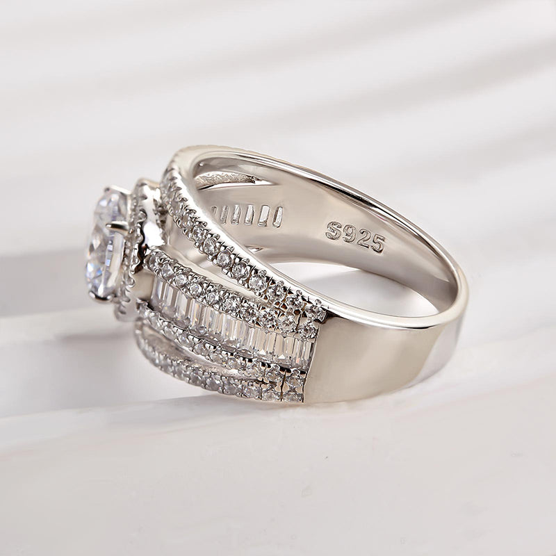 Special Three Layer Halo Round Cut Engagement Ring