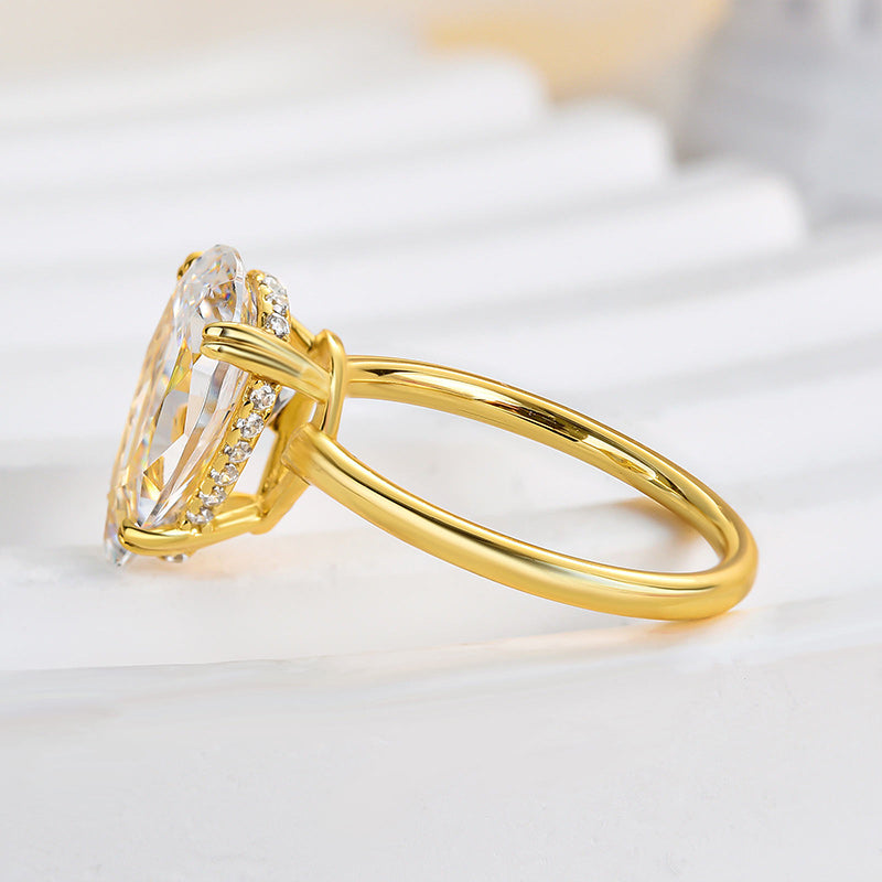 Sparkle Pear Cut Yellow Gold Engagement Ring