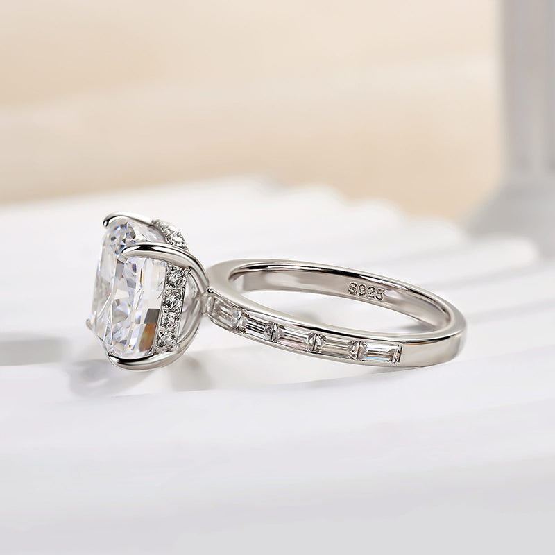 Honorable Crushed Ice Cushion Cut Engagement Ring