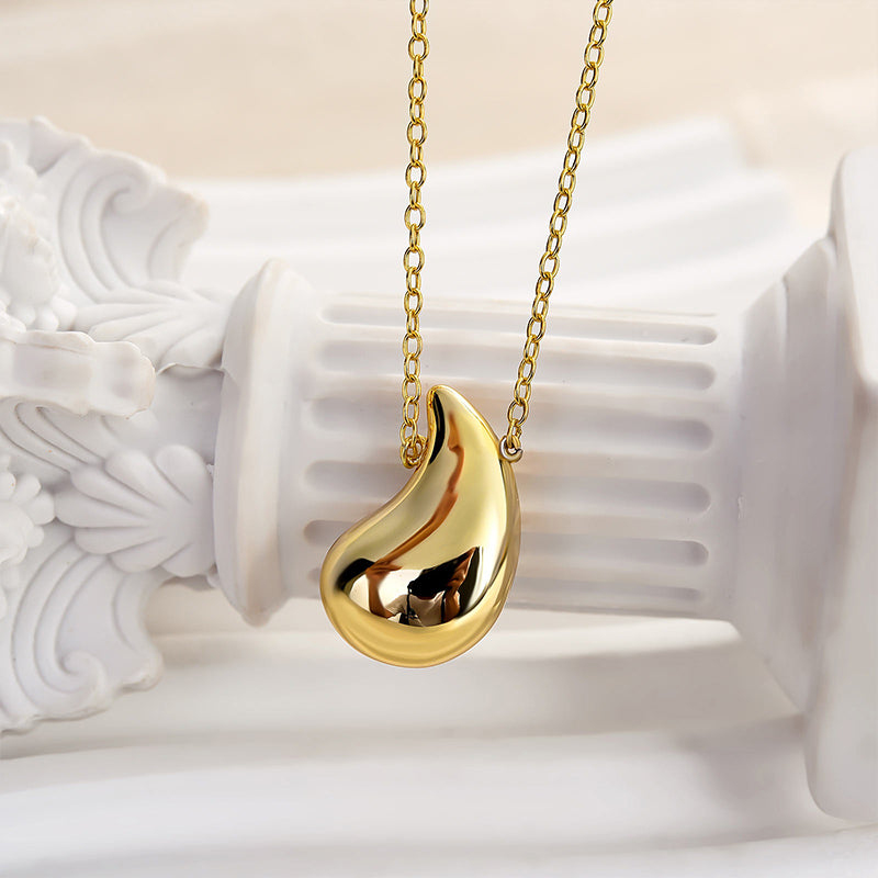 Ahabobo Minimalist Teardrop Necklace In Sterling Silver