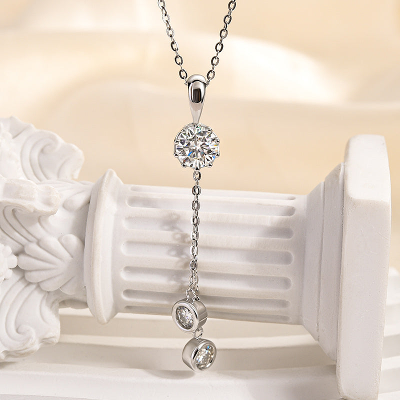 2.0Ct Fashion Moissanite Round Cut Pendant Necklace