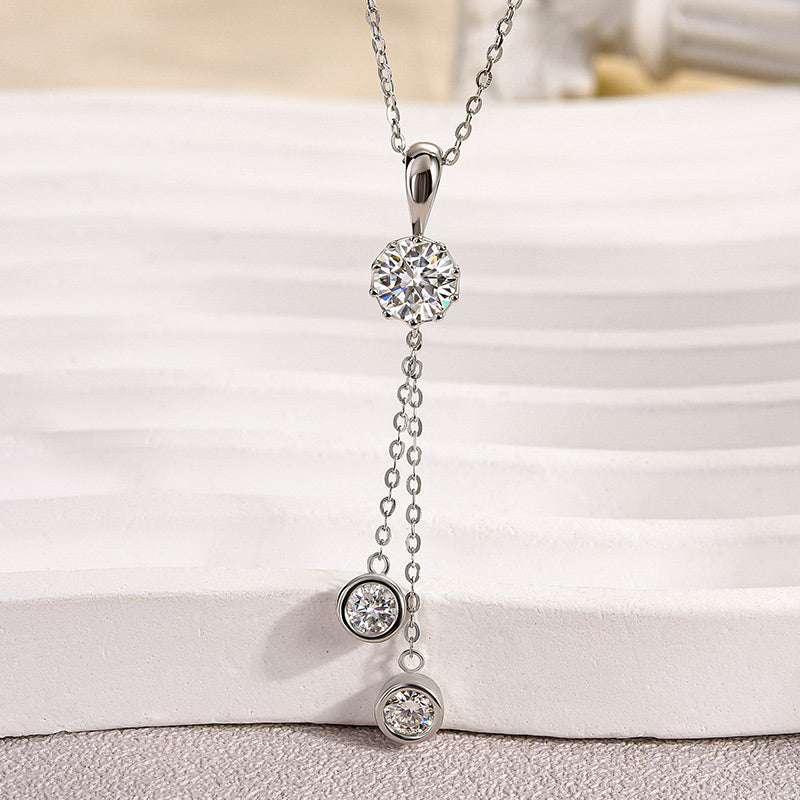 2.0Ct Fashion Moissanite Round Cut Pendant Necklace